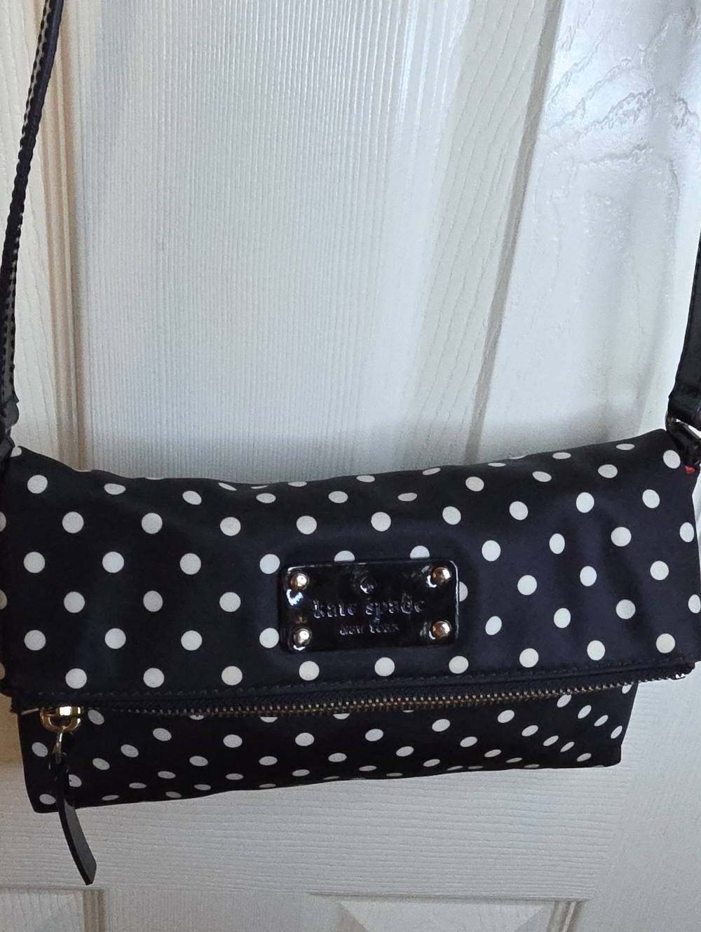 kate spade Black and White Polka Dot Crossbody Bag
